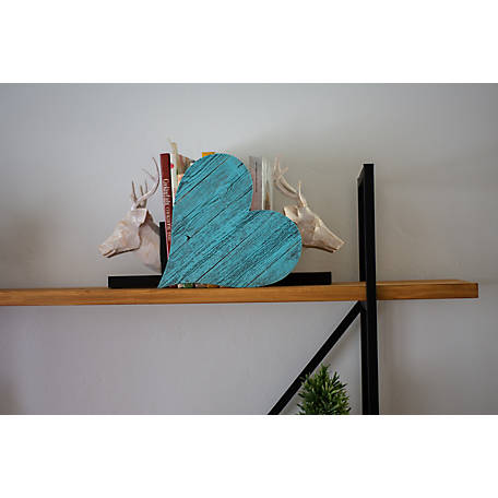 Barnwood USA Rustic Farmhouse 18 in. Turquoise Reclaimed Wooden Heart
