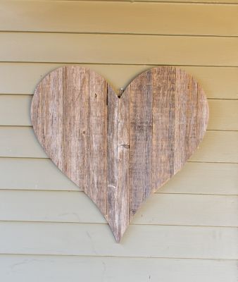 Image showing  Rustic Farmhouse Reclaimed Wooden Heart, 18 in., Weathered Gray