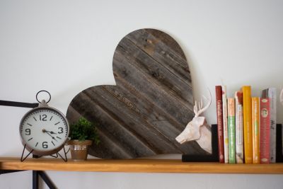 Image showing  Rustic Farmhouse Reclaimed Wooden Heart, 18 in., Weathered Gray