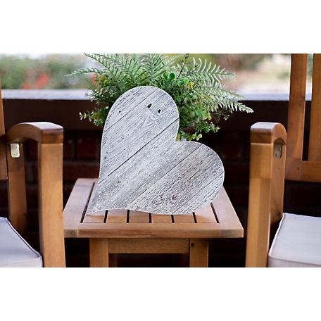 Barnwood USA Rustic Farmhouse 18 in. White Wash Reclaimed Wooden Heart