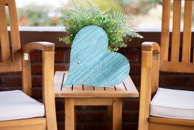 Barnwood USA Rustic Farmhouse 24 in. Turquoise Reclaimed Wooden Heart
