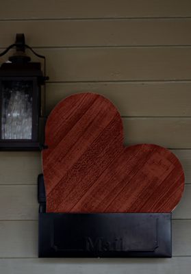 Image showing  Rustic Farmhouse Reclaimed Wooden Heart, 24 in., Rustic Red