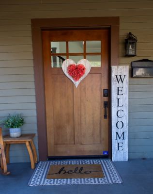 Image showing  Rustic Farmhouse Reclaimed Wooden Heart, 24 in., White Wash