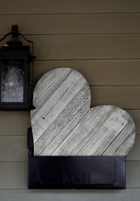 Image showing  Rustic Farmhouse Reclaimed Wooden Heart, 24 in., White Wash