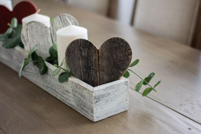 Image showing  Rustic Farmhouse Reclaimed Wooden Heart, 6 in., Weathered Gray