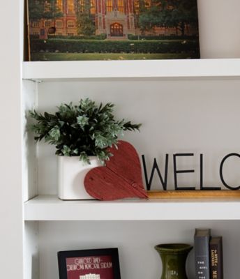 Image showing  Rustic Farmhouse Reclaimed Wooden Heart, 6 in., Rustic Red