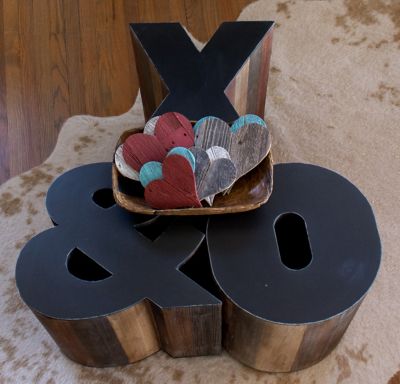 Image showing  Rustic Farmhouse Reclaimed Wooden Heart, 6 in., Rustic Red