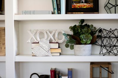 Image showing  Rustic Farmhouse Reclaimed Wooden Heart, 6 in., White Wash