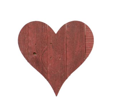Image showing  Rustic Farmhouse Reclaimed Wooden Heart, 8 in., Rustic Red