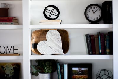 Image showing  Rustic Farmhouse Reclaimed Wooden Heart, 8 in., White Wash