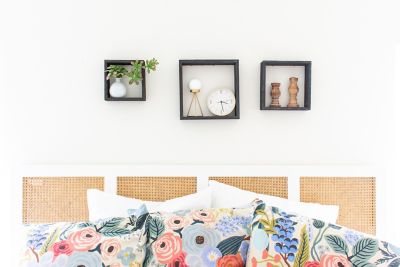 Image showing  Rustic Farmhouse Reclaimed Wooden Open Square Wall Shelves, Smoky Black, 3 pc.