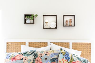 Image showing  Rustic Farmhouse Reclaimed Wooden Open Square Wall Shelves, Espresso, 3 pc.