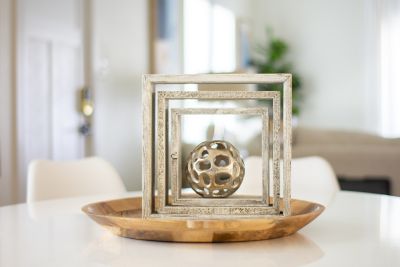 Image showing 5 th Barnwood USA Rustic Farmhouse Reclaimed Wooden Open Square Wall Shelves, White Wash, 3 pc.