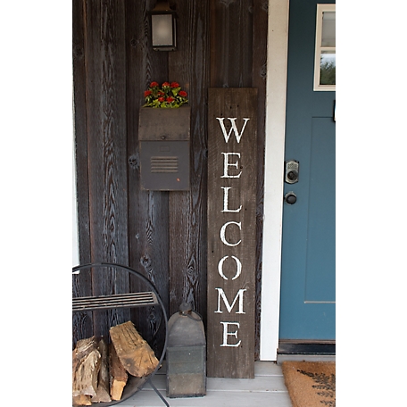Barnwood USA Rustic Farmhouse 5 ft. Espresso Vertical Front Porch Welcome Sign