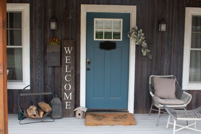 Image showing  Rustic Farmhouse Espresso Vertical Front Porch Welcome Sign, 5 ft.