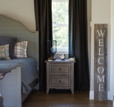 Image showing  Rustic Farmhouse 5 ft. Weathered Gray Vertical Front Porch Welcome Sign