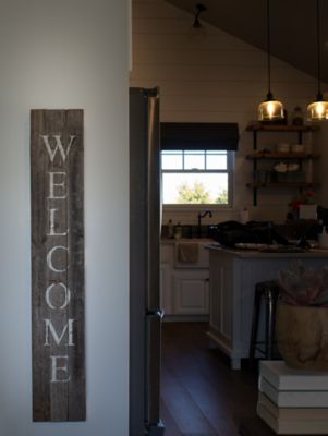 Image showing  Rustic Farmhouse 5 ft. Weathered Gray Vertical Front Porch Welcome Sign