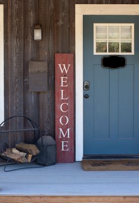 Barnwood USA Rustic Farmhouse 5 ft. Rustic Red Vertical Front Porch Welcome Sign