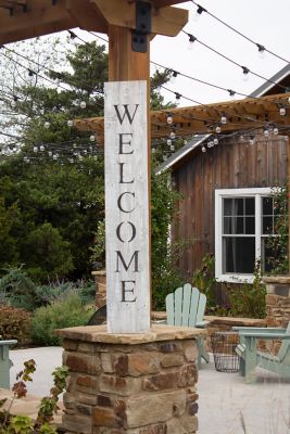 Image showing  Rustic Farmhouse 5ft White Wash Vertical Front Porch Welcome Sign