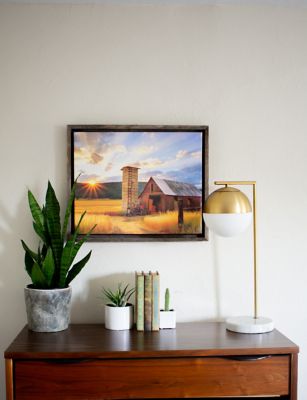 Image showing  Rustic Farmhouse Canvas Series 11 in. x 14 in. Weathered Gray Floating Wood Frame