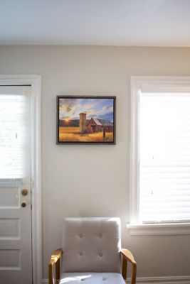 Image showing 8 th Barnwood USA Rustic Farmhouse Canvas Series 11 in. x 14 in. Weathered Gray Floating Wood Frame