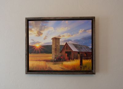 Barnwood USA Rustic Farmhouse Canvas Series 12 in. x 12 in. Weathered Gray Floating Wood Frame