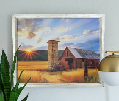 Barnwood USA Rustic Farmhouse Canvas Series 12 in. x 16 in. White Wash Floating Wood Frame