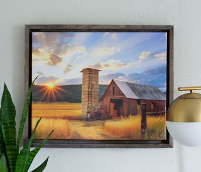 Image showing 5 th Barnwood USA Rustic Farmhouse Canvas Series 20 in. x 30 in. Weathered Gray Floating Wood Frame