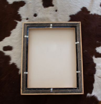 Image showing 9 th Barnwood USA Rustic Farmhouse Canvas Series 24 in. x 36 in. Weathered Gray Floating Wood Frame