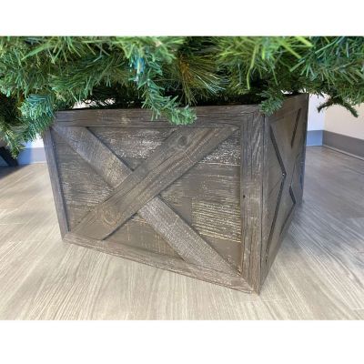 Barnwood USA Rustic Farmhouse Deluxe 27 x 14.5in. Espresso Reclaimed Wooden Christmas Tree Box Collar