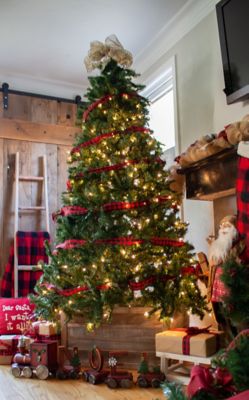 Image showing 7 th Barnwood USA 17.5 in. x 11.5 in. Rustic Farmhouse Reclaimed Wood Christmas Tree Box Collar, Weathered Gray