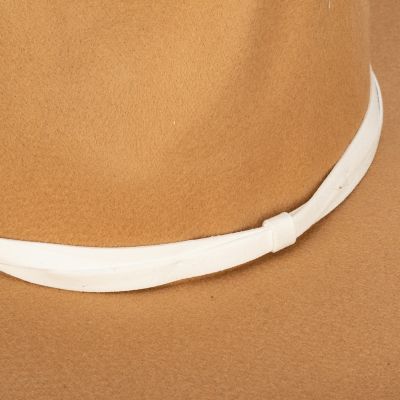 Image showing  Faux Felt Wide Brim Fedora with Twisted Band, CTH3755OSCML