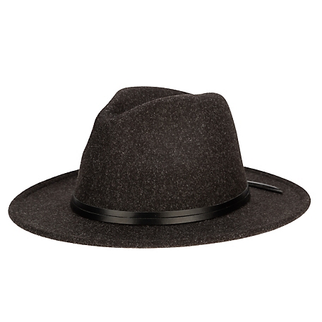 San Diego Hat Company Faux Felt Heathered Fedora with Doule Wrapped Band, CTH8281OSGRY