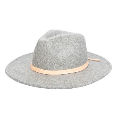 San Diego Hat Company Faux Felt Heathered Fedora with Doule Wrapped Band, CTH8281OSGRY