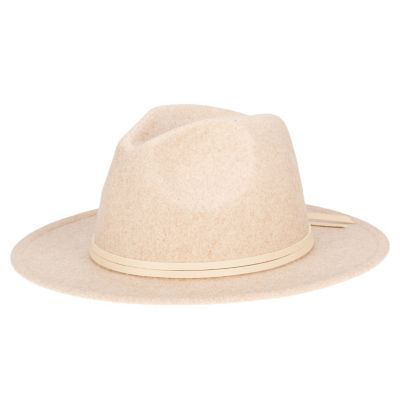 San Diego Hat Company Faux Felt Heathered Fedora with Doule Wrapped Band