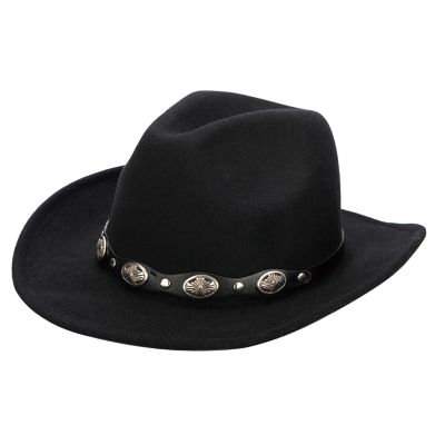 San Diego Hat Company Faux Felt Cowboy with Western Conche Trim, CTH8282OSOLV