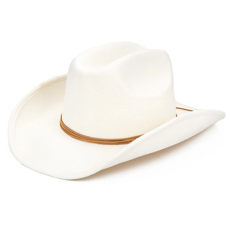 San Diego Hat Company Felt Cowboy Had with Twisted Faux Leather Band, WFH8100OSIVR