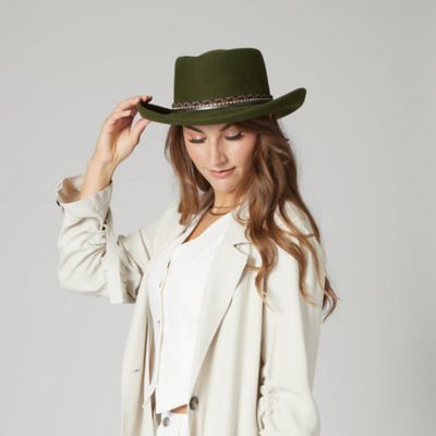 Image showing  Women's Ain't Me Babe Gambler Hat with Rhinestone Braided Band