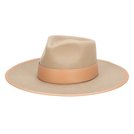 San Diego Hat Company The Line Stiff Wool Felt Fedora with Pop Color Trims, WFH8236OSBLK