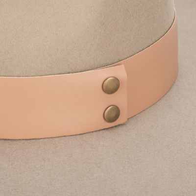 Image showing  The Line Stiff Wool Felt Fedora with Pop Color Trims, WFH8236OSBLK