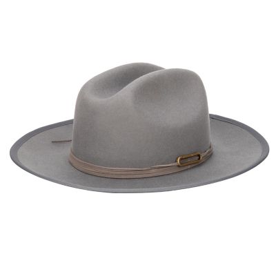 San Diego Hat Company Rocky Ridge Stiff Wool Felt Rancher with Faux Suede Band, WFH8237OSGRY Wool felt rancher hat