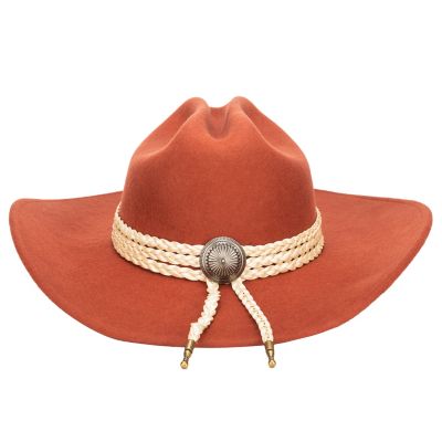 Image showing  Fire Wool Felt Rancher Cowboy with Triple Wrap Band & Concho, WFH8238OSRST