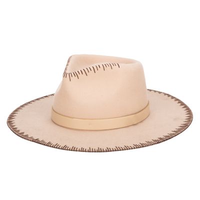 San Diego Hat Company Mansfield Wool Felt with Hand Embroidered Brim & Crown