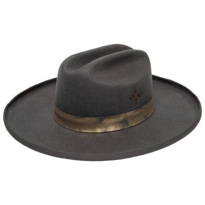 San Diego Hat Company Women's June Cattlemans Wool Felt Hat with Pencil Roll Brim and Foil Up Band