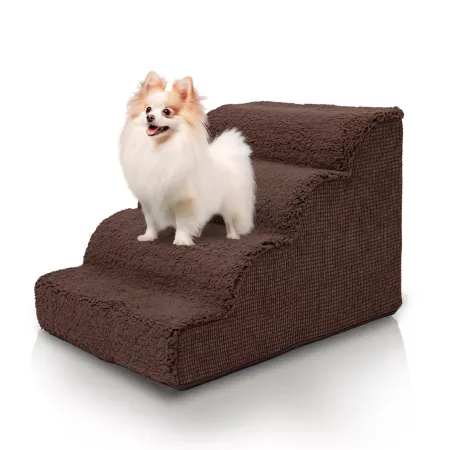 Precious Tails 4-Step Scalloped High-Density Foam Pet Stair Household Pet Ramps & Steps