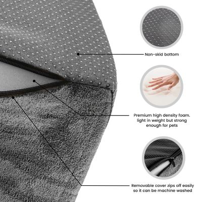 Image showing  4-Step High-Density Foam Scalloped Sherpa Top Pet Stairs