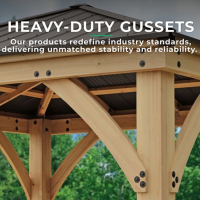 Image showing  10 ft. x 12 ft. Meridian Cedar Gazebo with Rust-Free Aluminum Roof