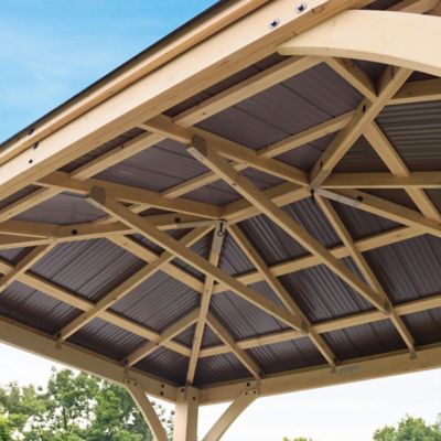 Image showing 9 th Yardistry 10 ft. x 12 ft. Meridian Cedar Gazebo with Rust-Free Aluminum Roof