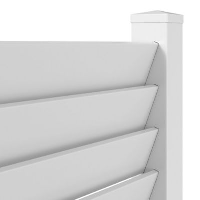 Image showing  6 x 6ft. Louvered Fence Panel, White