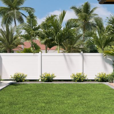 Image showing  6 x 6ft. Louvered Fence Panel, White